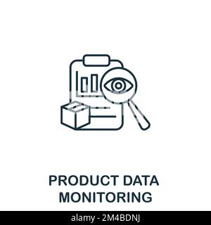 Icône surveillance des données de produit. Icône monochrome simple Product Management pour les modèles, la conception Web et les infographies Illustration de Vecteur