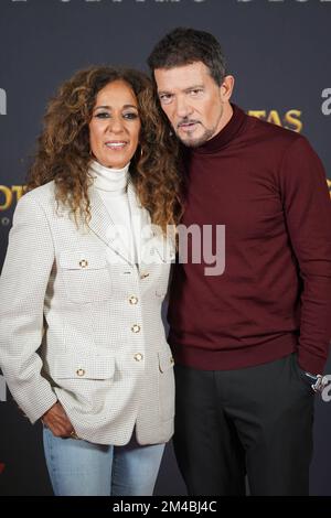 Acteur Antonio Banderas et chanteur Rosario Flores au film de photocall El Gato con Botas: El ultimo deseo à Madrid le mardi 20 décembre 2022 crédit: CORDON PRESS/Alay Live News Banque D'Images