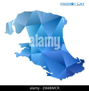 Carte vectorielle polygonale Parrot Cay. Îlot géométrique dynamique de style poly bas. Illustration moderne pour vos infographies. Technologie, Internet, réseau Illustration de Vecteur