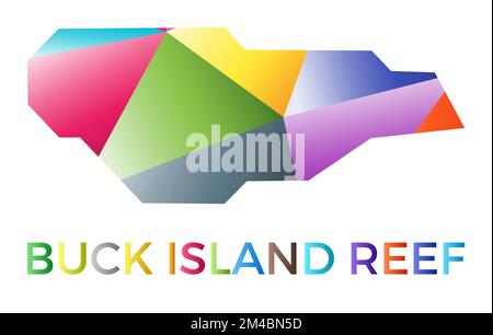 Forme Buck Island Reef colorée. Logo insulaire de style géométrique multicolore. Design moderne et tendance. Illustration vectorielle incroyable. Illustration de Vecteur