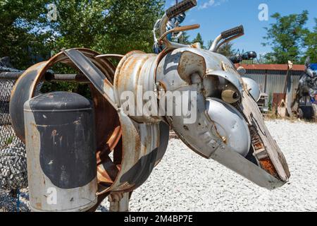 mutonia: entreprise de déchets de mutéroïdes, art moderne, santarcangelo di romagna, italie Banque D'Images