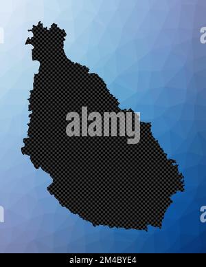 Carte géométrique de l'île de Santiago. Pochoir en forme de Santiago de style poly bas. Illustration du vecteur insulaire radiant. Illustration de Vecteur