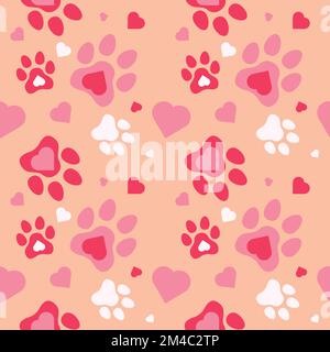 Fond d'empreinte d'animal de chien et de chat à motif vectoriel sans couture Paw pour l'illustration du tissu, de la texture et du papier peint Illustration de Vecteur
