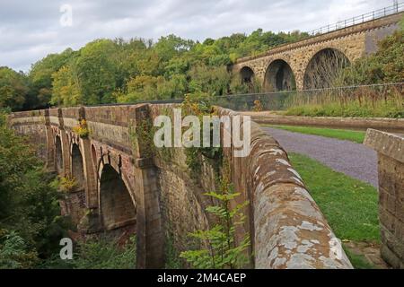 Grand aqueduc de Marple (aqueduc de Goyt), Marple, Stockport, Cheshire, Angleterre, ROYAUME-UNI, SK6 5LD Banque D'Images