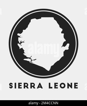 Icône Sierra Leone. Logo rond avec carte du pays et titre. Badge Sierra Leone élégant avec carte. Illustration vectorielle. Illustration de Vecteur