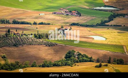 La campagne della Val d'orcia Banque D'Images