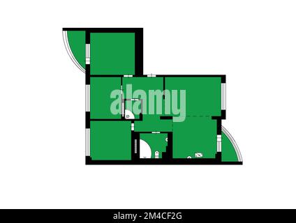 Set of floorplans blueprints. 2d floor plan. Floorplan. Apartment plan concept. Isometric floor plan. Reading floor plan. Banque D'Images