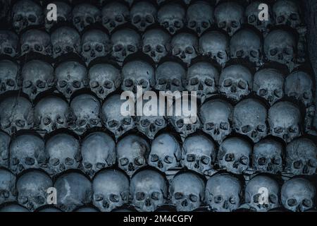 Crânes humains de Brno Ossuary sous St. Eglise James - Brno, République Tchèque Banque D'Images