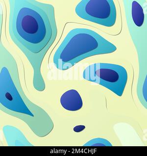 Couches abstraites colorées. Fond de style PaperCut. Formes de topographie 3D vibrantes. Belle bannière, affiche, brochure, modèle, conception de flyer. Illustration de Vecteur