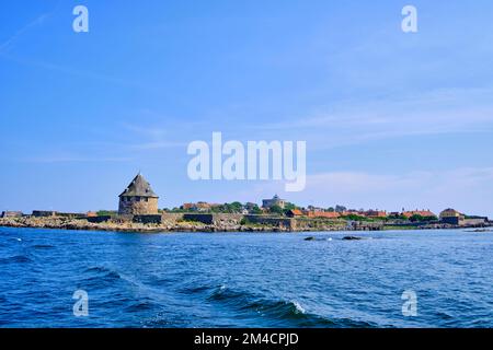 Sur les îles Ertholmen, Frederiksö et Christiansö, Ertholmene, Danemark. Banque D'Images