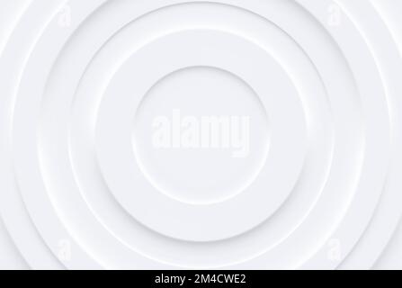 Papier peint moderne circulaire abstrait. Fond rond futuriste gris en style néomorphisme. Répétition vide d'arrondi géométrique. Illustration de Vecteur