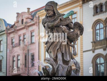 Fontaine Hercules à Upper Square - Olomouc, République tchèque Banque D'Images