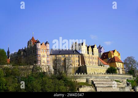 Château de Bernburg sur la Saale. Château Renaissance à Bernburg, Saxe-Anhalt. Banque D'Images