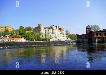 Château de Bernburg sur la Saale. Château Renaissance à Bernburg, Saxe-Anhalt. Banque D'Images