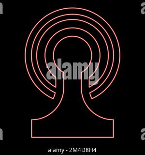 Diffusion au néon périphérique sans fil icône d'onde radio couleur noire illustration vectorielle style plat image simple image rouge illustration vectorielle couleur image plate Illustration de Vecteur