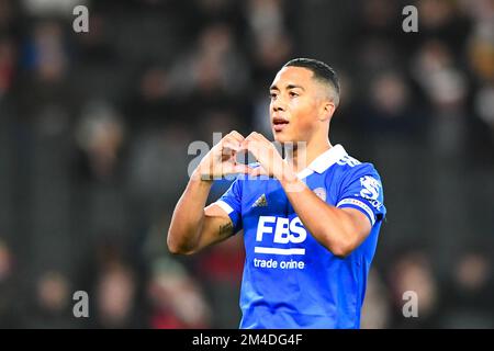 Youri Tielemans (8 Leicester City) se met en mouvement après avoir marqué son but lors du match rond de la Carabao Cup 4th entre MK Dons et Leicester City au stade MK, Milton Keynes, le mardi 20th décembre 2022. (Crédit : Kevin Hodgson | ACTUALITÉS MI) crédit : ACTUALITÉS MI et sport /Actualités Alay Live Banque D'Images