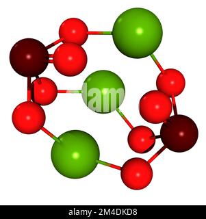 3D image de la formule squelettique de phosphate de Trimagnésium - structure chimique moléculaire du composé inorganique isolé sur fond blanc Banque D'Images