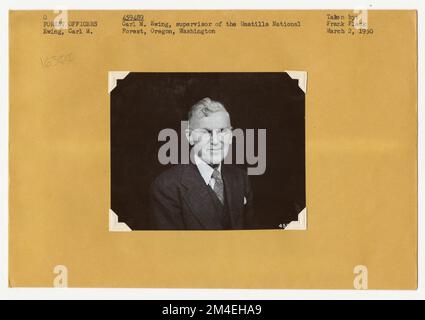 Portraits par nom de personne. Photographies relatives aux forêts nationales, aux pratiques de gestion des ressources, au personnel et à l'histoire culturelle et économique Banque D'Images