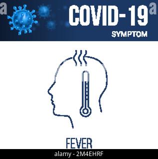 Icône des symptômes du coronavirus. Fever Linear Symbol Design de la collection Diseases. Illustration d'un élément de contour simple sur fond blanc Illustration de Vecteur