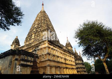 Temple de Mahabodhi, site classé au patrimoine mondial de l'UNESCO à Bagan, Myanmar, également connu sous le nom de Maha Bodhi Phaya Banque D'Images