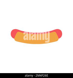 Gros plan d'une icône de hot dog isolée sur un fond blanc Illustration de Vecteur