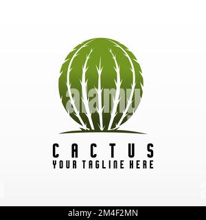 Mignon et unique rond Cactus fleur image graphique icône logo design abstrait concept vecteur stock. Peut être utilisé comme symboles liés à l'usine ou à l'intérieur. Illustration de Vecteur