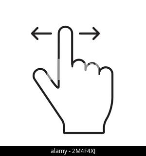 vecteur d'icône de glissement du doigt pour le design graphique, le logo, le site web, les médias sociaux, l'application mobile, illustration de l'interface utilisateur. Illustration de Vecteur