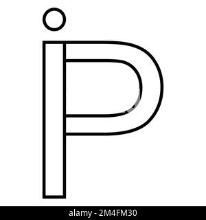 Logo signe ip PI icon nft interlaced letters i p Illustration de Vecteur
