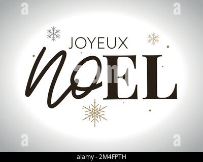 Joyeux Noël en français. Joyeux Noël moderne pinceau vecteur calligraphie. Phrase calligraphique dessinée à la main isolée sur fond blanc. Typograp Illustration de Vecteur