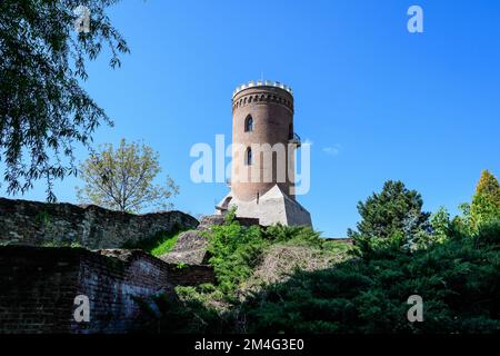 Parc Chindia (Parcul Chindia) près des anciens bâtiments en pierre et des ruines de la Cour royale de Targoviste (Curtea Domneasca) dans la partie historique de Banque D'Images