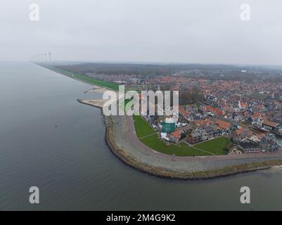 Urk ancienne île et municipalité dans la province de Flevoland aux pays-Bas. La plus grande municipalité religieuse des pays-Bas. en tricot fermé Banque D'Images