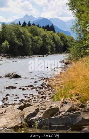 Ruisseau Iller près de Fischen à Allgaeu, Allemagne, Bavière, Allgaeu Banque D'Images