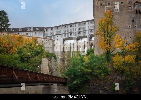 Pont de cloak du château de Cesky Krumlov - Cesky Krumlov, République Tchèque Banque D'Images