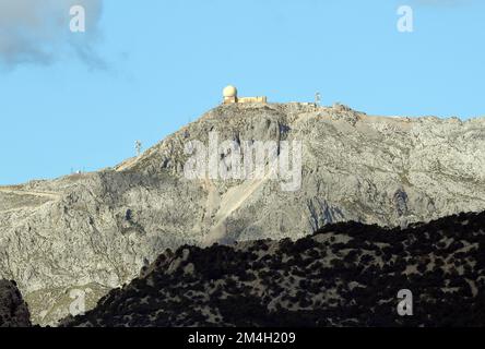 Puig Major, le plus haut sommet des îles Baléares, avec 1,445 mètres de haut, et où se trouve l'une des bases militaires de Majorque. Banque D'Images