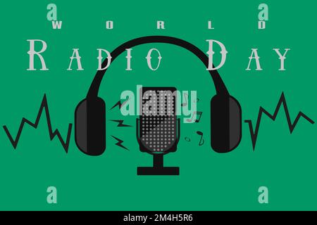 Microphone avec symbole casque, illustration vectorielle. Style plat Illustration de Vecteur