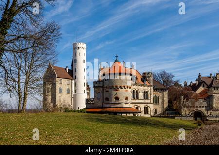 Le Château de Lichtenstein dans le Bade-Wurtemberg Allemagne Banque D'Images