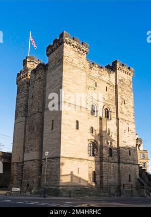 Donjon du château de Newcastle à Newcastle upon Tyne, nord-est de l'Angleterre. Banque D'Images