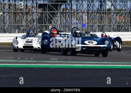 James Cottingham, Harvey Stanley, Tojeiro Ecosse Jaguar, MRL Royal automobile Club Woodcote Trophy et Stirling Moss Trophy, une course de cinquante minutes avec un Banque D'Images