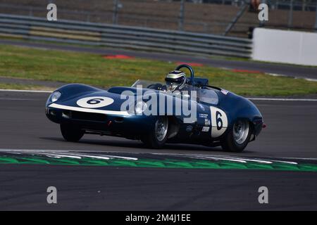 James Cottingham, Harvey Stanley, Tojeiro Ecosse Jaguar, MRL Royal automobile Club Woodcote Trophy et Stirling Moss Trophy, une course de cinquante minutes avec un Banque D'Images