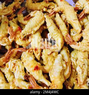 Saeu-jeon (crevettes frites) pendant les vacances coréennes, culture alimentaire coréenne à Chuseok et à Seollal (jour du nouvel an coréen) Banque D'Images