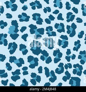 Imprimé léopard sans couture dans des tons de bleu monochrome. Illustration de Vecteur