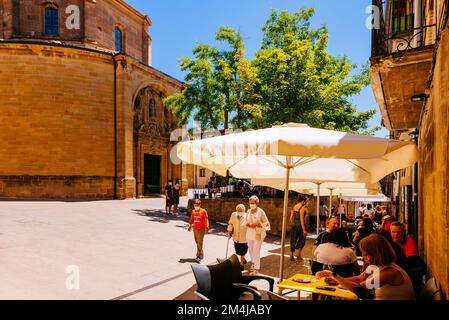 Rue du village. LaGuardia, Álava, pays Basque, Espagne, Europe Banque D'Images