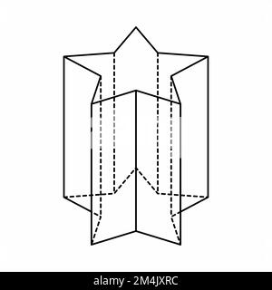 Prisme Pentagrammique, 3D formes géométriques isolées sur fond blanc. Illustration de Vecteur