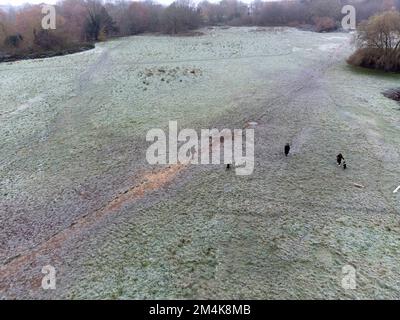 Hampstead Heath est couvert de gel et de brouillard épais ce matin comme vu d'en haut. Photo prise le 9th décembre 2022. © Belinda Jiao jiao.bilin@gmail.co Banque D'Images