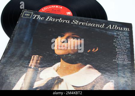 Pop artiste, Barbra Streisand album de musique sur vinyle disque LP. Intitulé : la couverture de l'album Barbra Streisand Banque D'Images