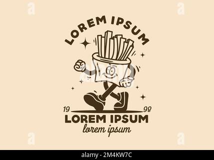 Illustration de la mascotte d'un ami frites Illustration de Vecteur