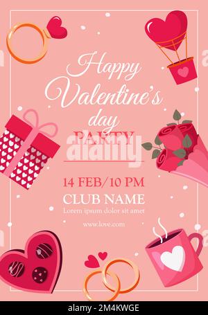 circulaire de la saint-valentin bonne fête de la saint-valentin dans l'illustration Illustration de Vecteur