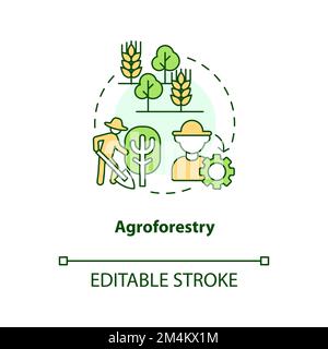 Icône de concept agroforestier Illustration de Vecteur