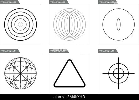 Formes de Brutalisme. Grande collection de symboles géométriques graphiques abstraits. Éléments cyberpunk. Illustration de Vecteur