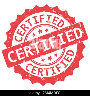 timbre rouge rétro et isolé sur fond blanc Illustration de Vecteur